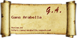 Gans Arabella névjegykártya